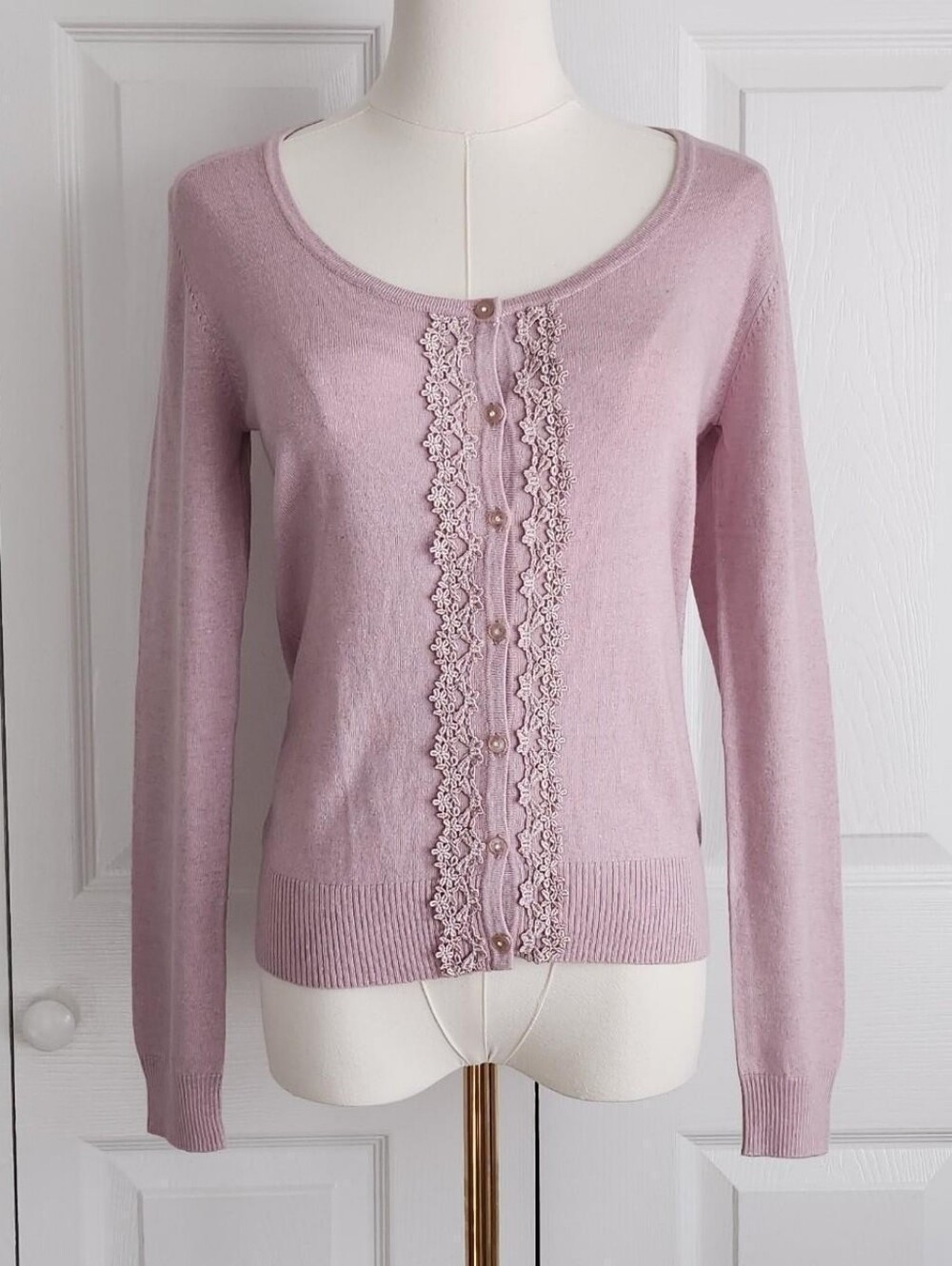 ♡ Purple Lace Trim Cardigan, L'est Rose, Size Small ♡